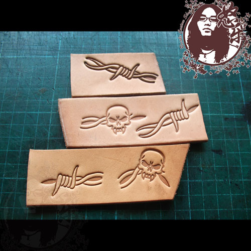 Leather Stamp Set - 5 ชิ้น/เซ็ต Skull สไตล์หนังแสตมป์ชุดอลูมิเนียมแสตมป์กดแม่พิมพ์ Stamper ลายนูน