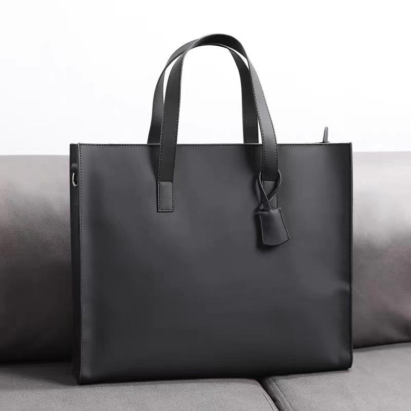 Leather Work Bag Men - กระเป๋าถือผู้ชายแบบใหม่ปี 2026 พร้อมสายสะพายไหล่ กระเป๋าหนัง PU สะพายข้าง