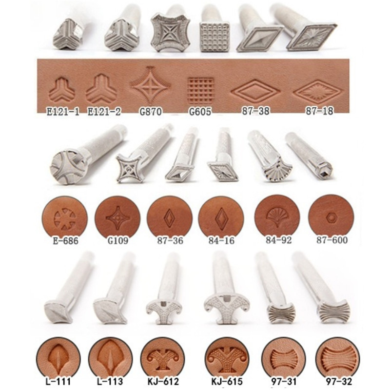 Leather Stamp Set - ชุดเครื่องมือปั๊มลายหนังแบบใหม่, ตราปั๊มหนังสำหรับงาน DIY, ชุดเครื่องมือปั๊มนูนลายหนัง, ฟอยล์ปั๊มร้อนสำหรับงานหนัง