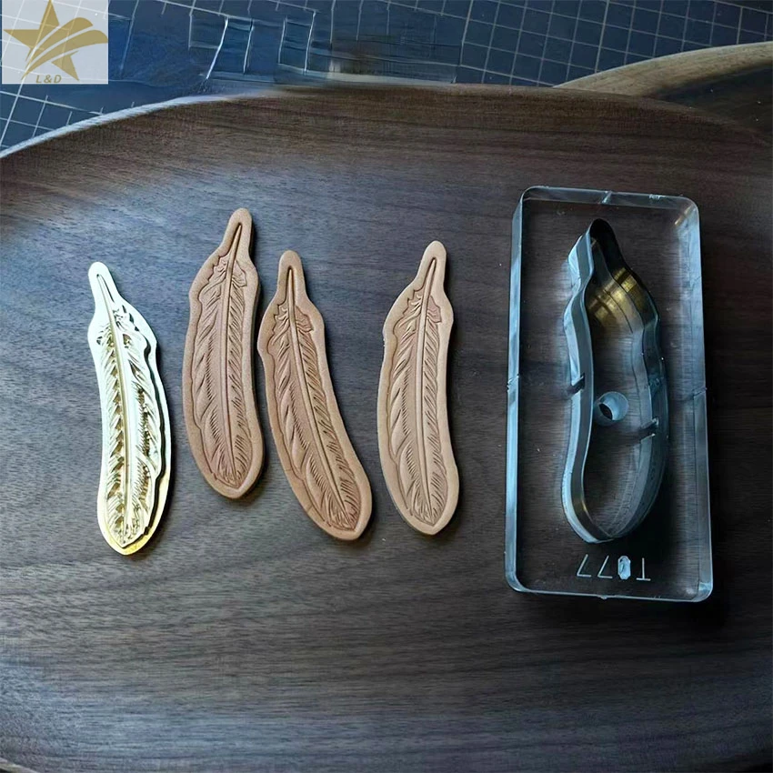 Leather Stamp Set - Feather Shape ทองเหลืองแสตมป์ตัด Die ชุดฟอยล์ร้อนลายนูนแสตมป์ DIY