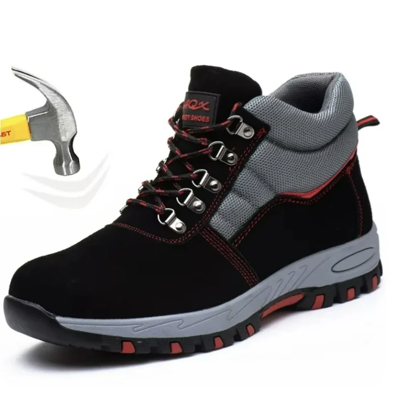 Leather Work Boots - คุณภาพสูงผู้ชายความปลอดภัยรองเท้าทํางานรองเท้าเหล็กรองเท้าเจาะชาย BOOT ฤดูหนาวรองเท้าอุ่นความปลอดภัย Botines สําหรับชาย botas