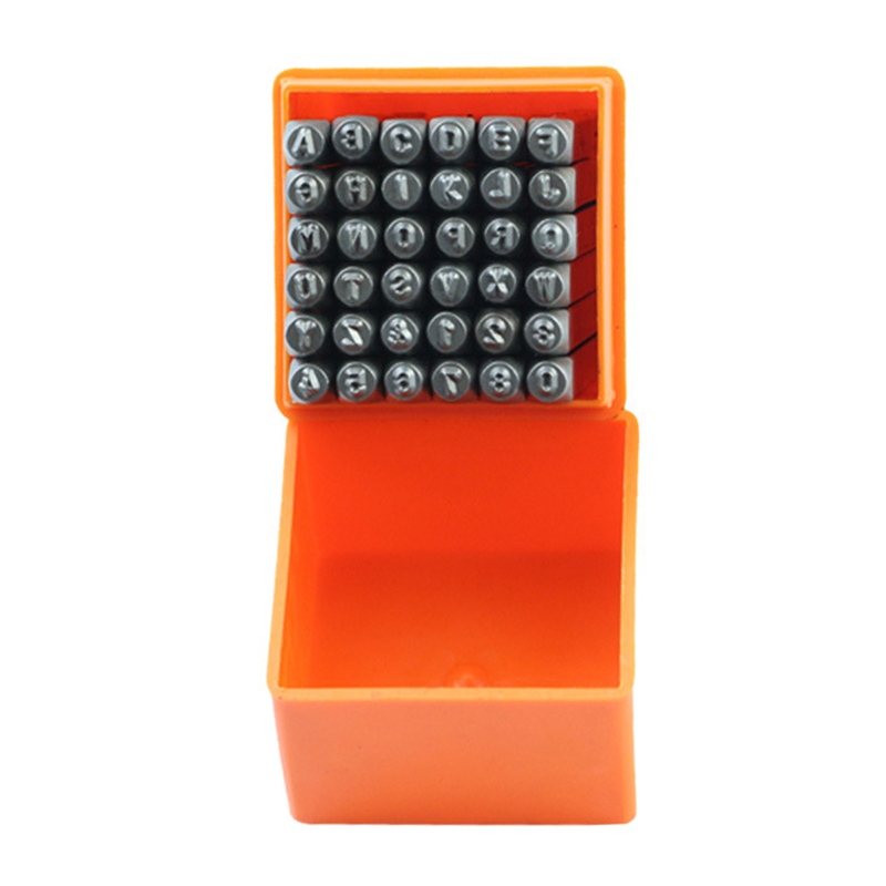Leather Stamp Set - 36 Pcs Punch สแตนเลสจำนวนจดหมายแสตมป์ออกแบบ Punch Set