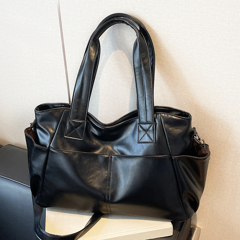 Leather Work Handbag - กระเป๋าถือหนังแท้สไตล์เรโทรสำหรับผู้หญิง กระเป๋าสะพายไหล่แบบหลายช่อง ความจุขนาดใหญ่ เหมาะสำหรับช้อปปิ้ง ทำงาน และท่องเที่ยวช่วงสุดสัปดาห์