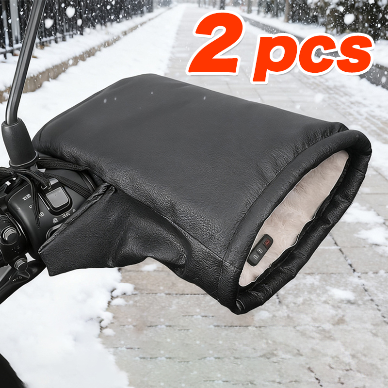 Leather Work Winter Gloves - ปลอกแฮนด์มอเตอร์ไซค์กันลม ถุงมือกันหนาว ถุงมือกันน้ำ ปลอกแฮนด์จักรยาน ปลอกมืออุ่นสำหรับมอเตอร์ไซค์