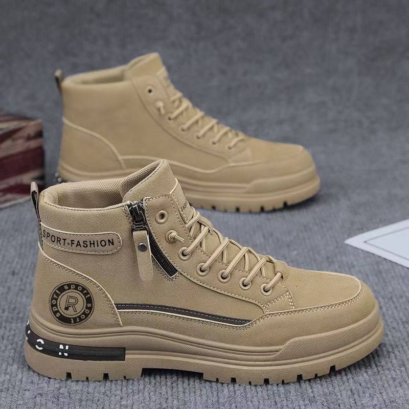 Leather Work Boots - รองเท้าบูทหุ้มข้อผู้ชายสไตล์เรโทร รองเท้าทำงาน รองเท้าเดินป่า รองเท้าปีนเขา สำหรับฤดูใบไม้ร่วง ทนทานต่อการสึกหรอ