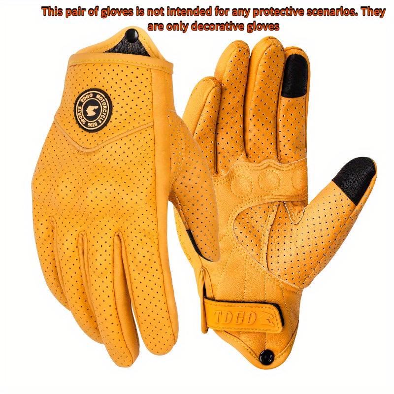 Leather Work Winter Gloves - ถุงมือมอเตอร์ไซค์ ถุงมือหนังกันลมและกันน้ำสำหรับผู้ชาย ถุงมือขี่มอเตอร์ไซค์หน้าจอสัมผัส ถุงมือมอเตอร์ไซค์ออฟโรด ฤดูหนาว