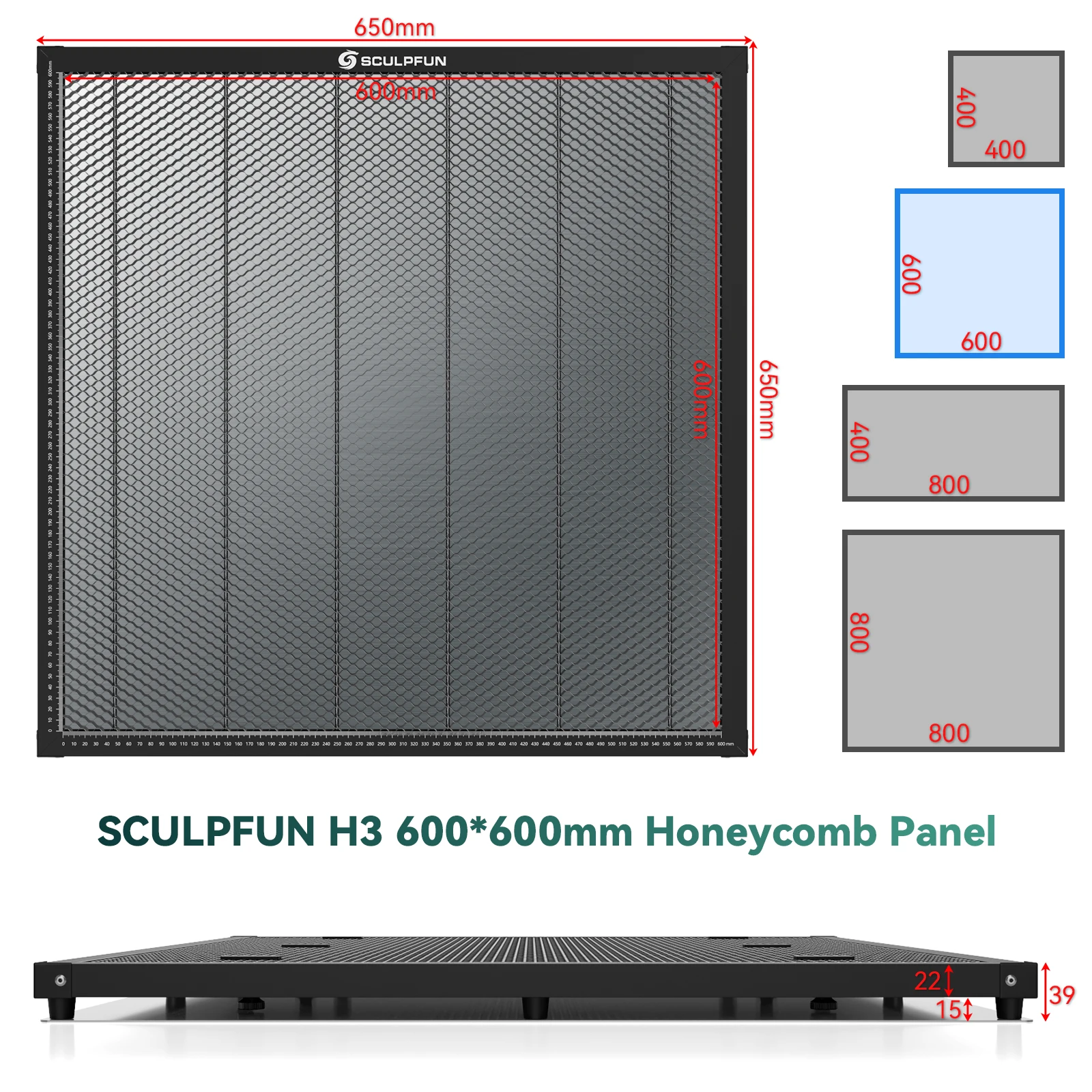 Leather Workbench - SCULPFUN 600x600 มม.แผงรังผึ้ง Workbench เหมาะสําหรับไดโอด CO2