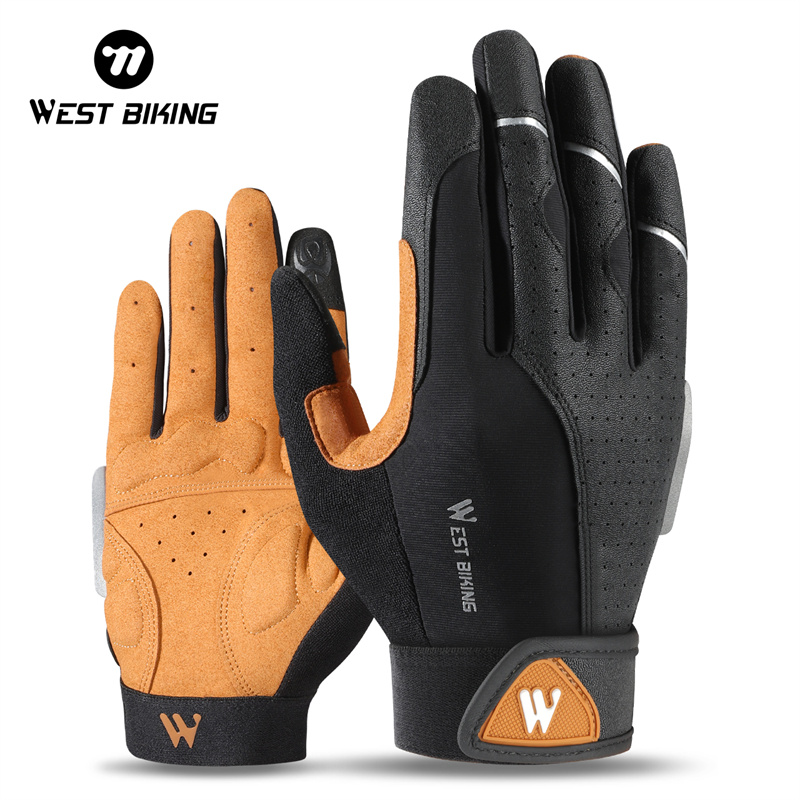 Leather Work Winter Gloves - WEST BIKING ฤดูใบไม้ร่วงฤดูหนาว Men's Full Finger