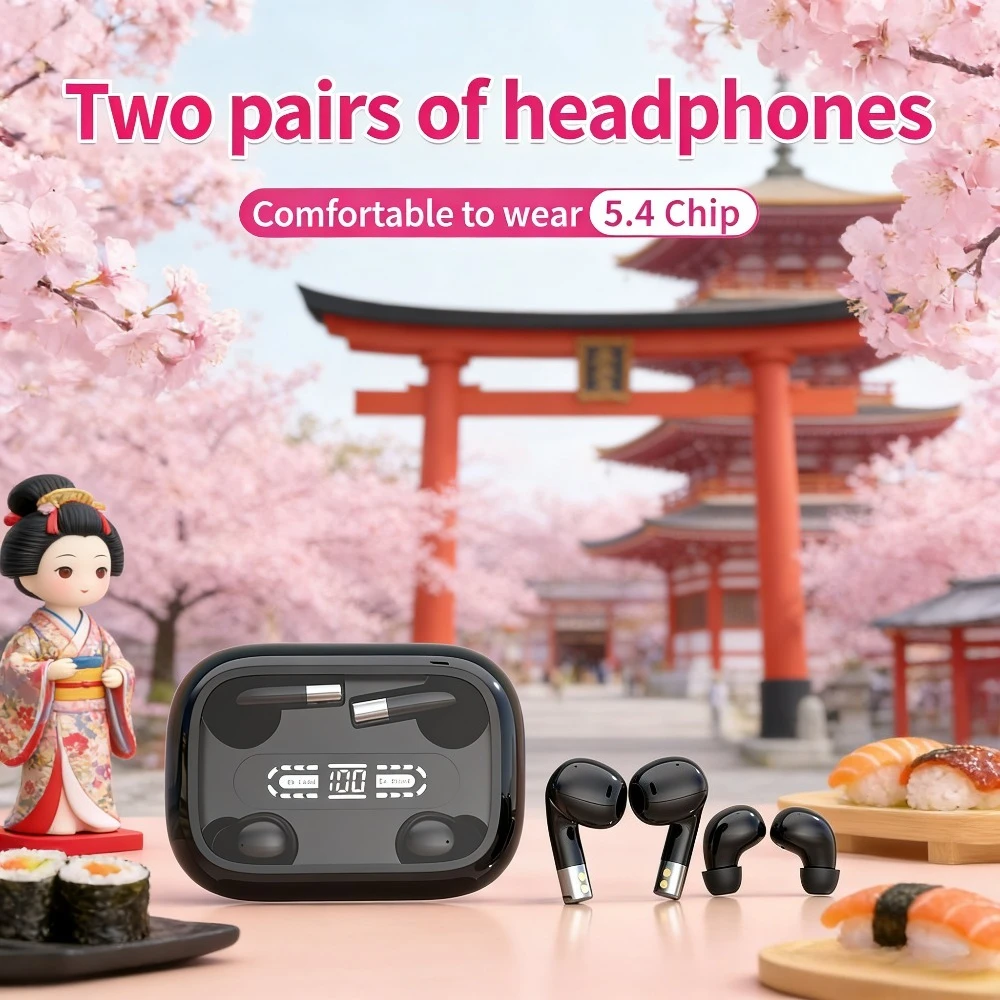 Leatherworking Leveling - หูฟังไร้สายตัดเสียงรบกวน HD HIFI เสียงคุณภาพสูง พร้อมหน้าจอแสดงระดับแบตเตอรี่ สำหรับการเดินทางเพื่อธุรกิจ
