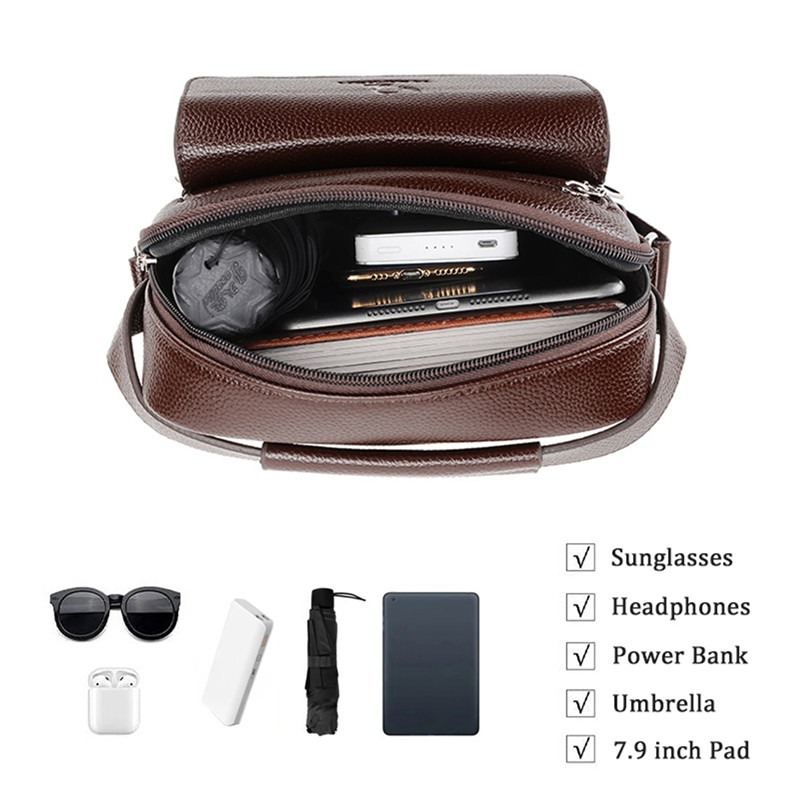 กระเป๋าสะพายผู้ชายสะพายข้างหนั - Leather Work Bag Men บทวิจารณ์และราคา