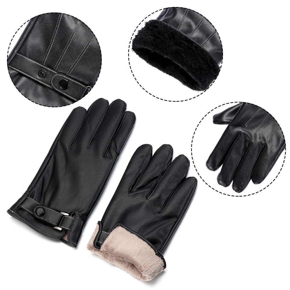 ถุงมือหนังขนแกะกันหนาวสำหรับผู - Leather Work Winter Gloves บทวิจารณ์และราคา