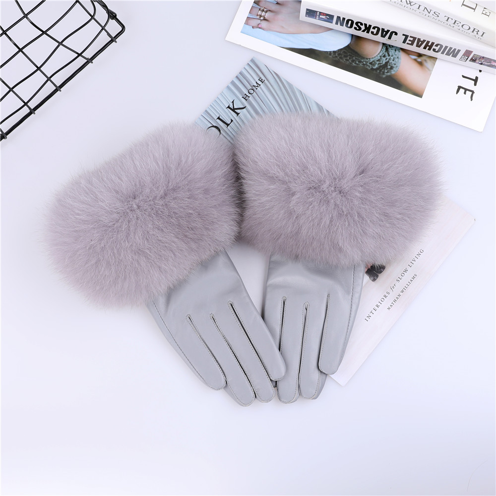 Sheepskin ขนสุนัขจิ้งจอกธรรมชา - Leather Work Winter Gloves บทวิจารณ์และราคา
