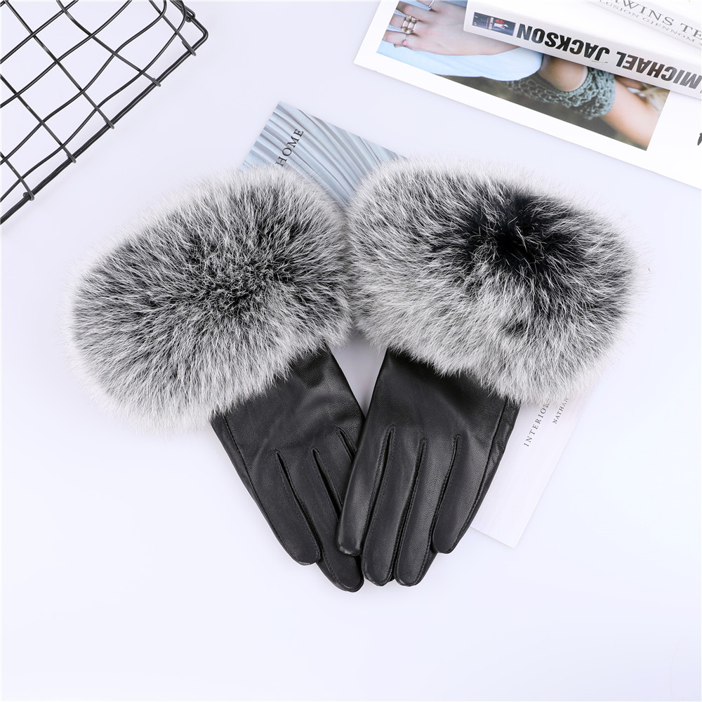 Sheepskin ขนสุนัขจิ้งจอกธรรมชา - Leather Work Winter Gloves บทวิจารณ์และราคา