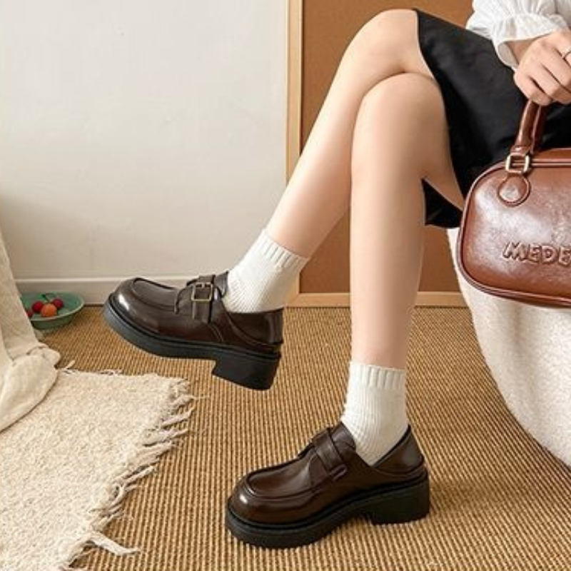รองเท้าหนังสไตล์อังกฤษสีน้ำตาล - Leather Work Dress บทวิจารณ์และราคา
