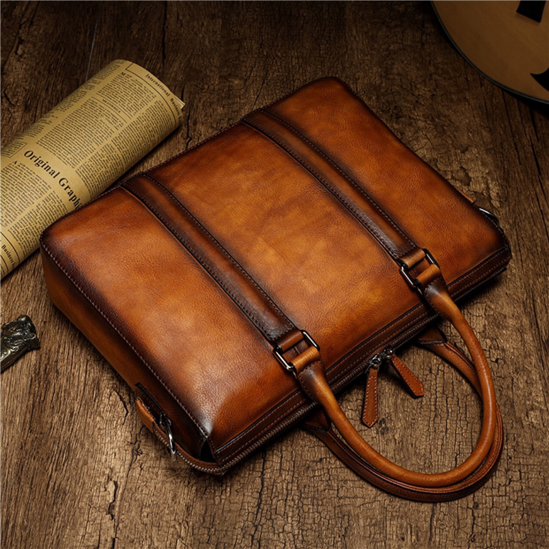 กระเป๋าเอกสารหนังแท้คุณภาพสูง  - Leather Work Bag Men บทวิจารณ์และราคา