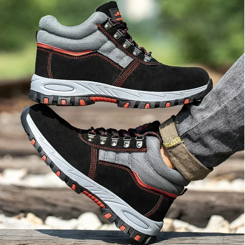 คุณภาพสูงผู้ชายความปลอดภัยรองเ - Leather Work Boots บทวิจารณ์และราคา