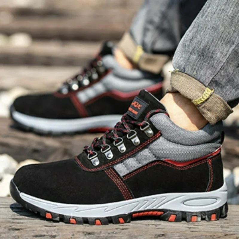 คุณภาพสูงผู้ชายความปลอดภัยรองเ - Leather Work Boots บทวิจารณ์และราคา