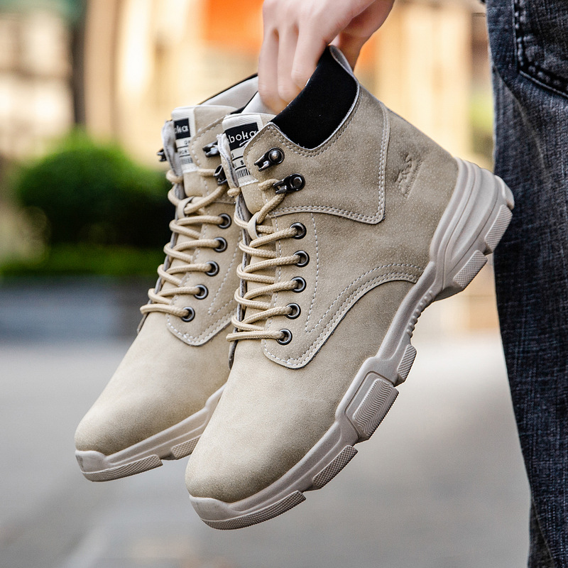 รองเท้าบูทหนังผู้ชายแบบใหม่ ระ - Leather Work Boots บทวิจารณ์และราคา