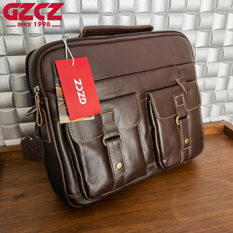 GZCZ กระเป๋าถือผู้ชาย กระเป๋าค - Leather Work Handbag บทวิจารณ์และราคา
