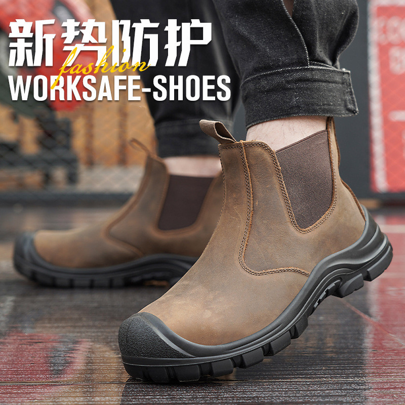 ผู้ชายขนาดใหญ่แฟชั่น Steel Toe - Leather Work Boots บทวิจารณ์และราคา