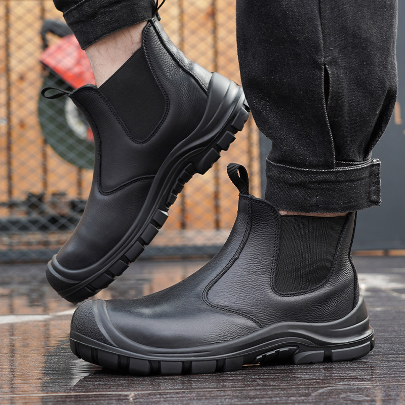 ผู้ชายขนาดใหญ่แฟชั่น Steel Toe - Leather Work Boots บทวิจารณ์และราคา