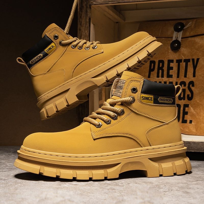 Vintage Men Platformข้อเท้ารอง - Leather Work Boots บทวิจารณ์และราคา