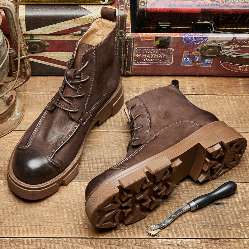 รองเท้าบูทผู้ชายสไตล์อังกฤษ หน - Leather Work Boots บทวิจารณ์และราคา