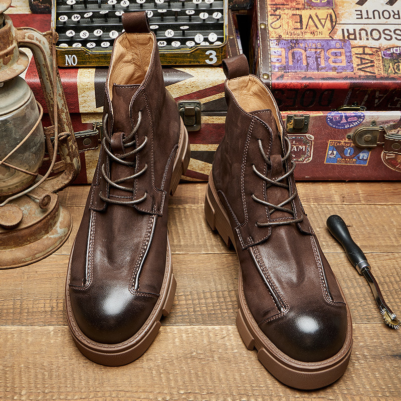 รองเท้าบูทผู้ชายสไตล์อังกฤษ หน - Leather Work Boots บทวิจารณ์และราคา