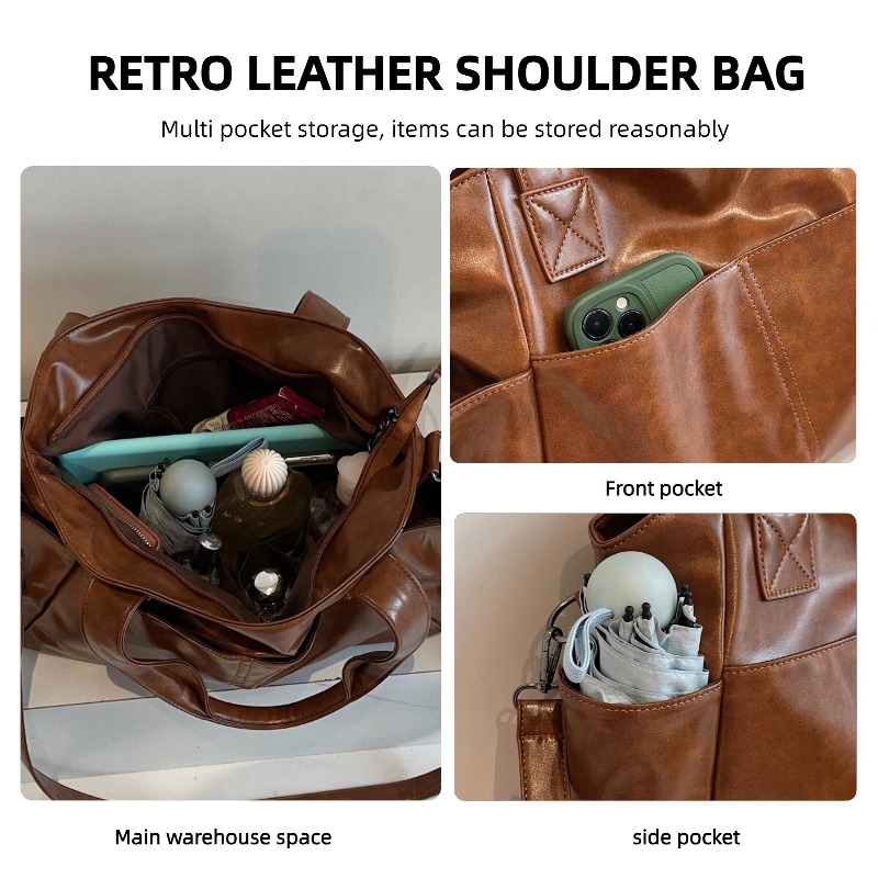 กระเป๋าถือหนังแท้สไตล์เรโทรสำห - Leather Work Handbag บทวิจารณ์และราคา