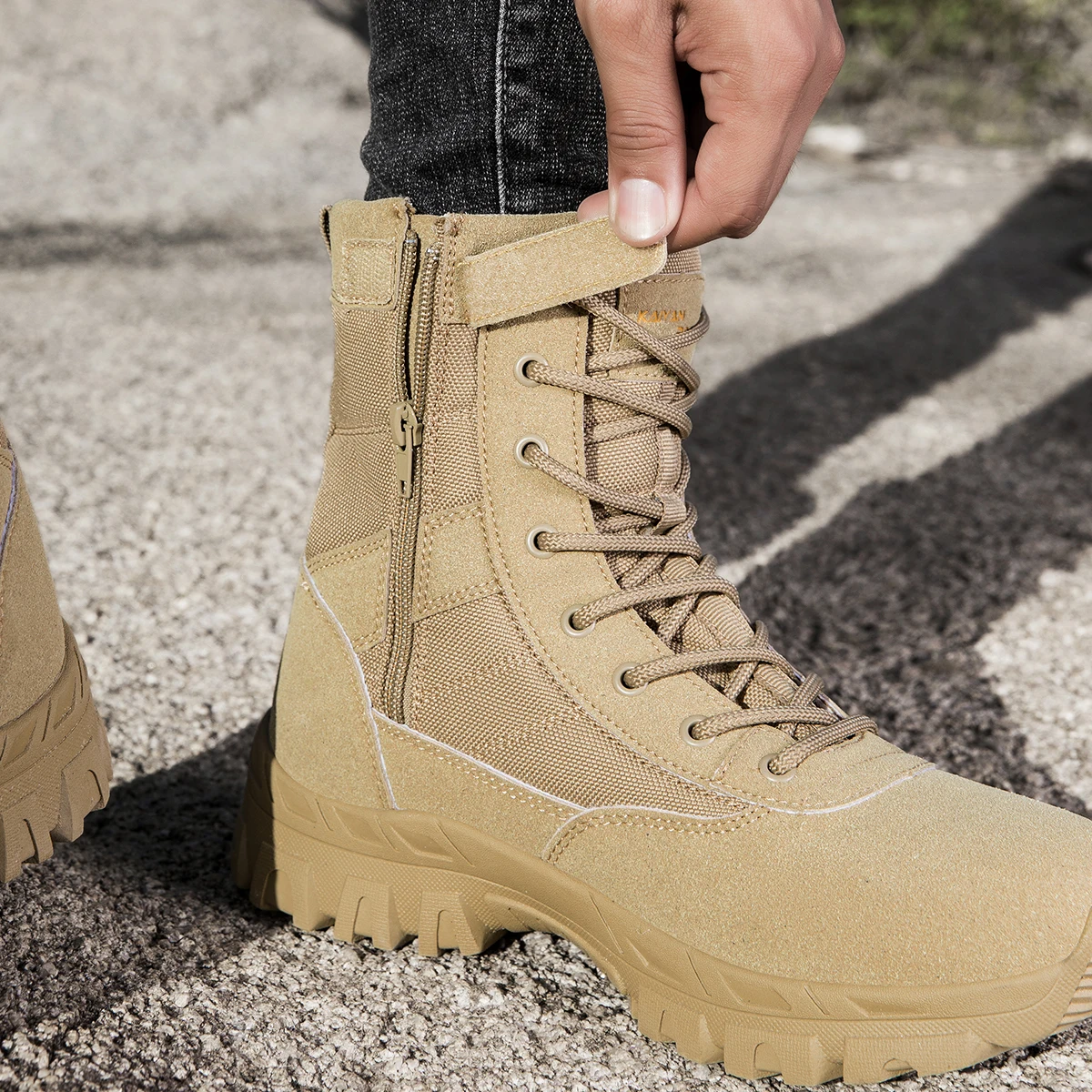 รองเท้าเดินป่ากลางแจ้งสำหรับผู - Leather Work Boots บทวิจารณ์และราคา