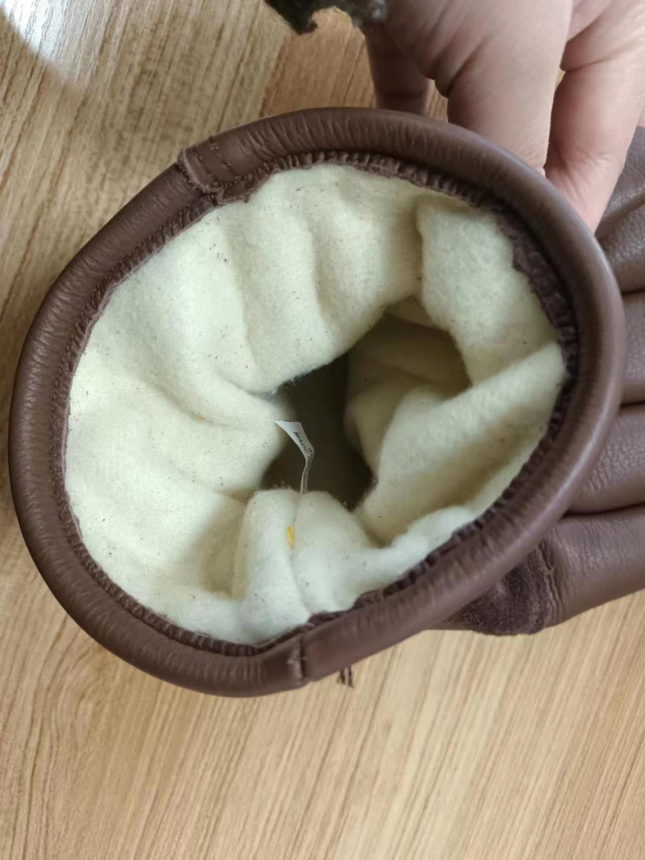 สีน้ําตาลฤดูหนาวความร้อนเย็นถุ - Leather Work Winter Gloves บทวิจารณ์และราคา