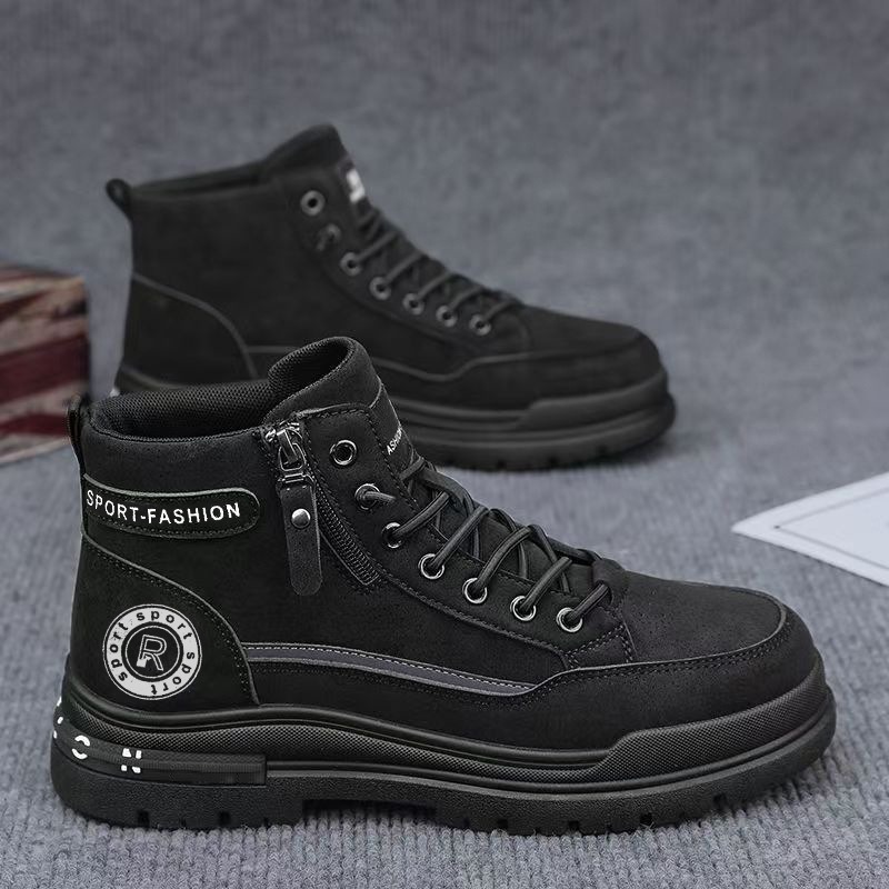 รองเท้าบูทหุ้มข้อผู้ชายสไตล์เร - Leather Work Boots บทวิจารณ์และราคา