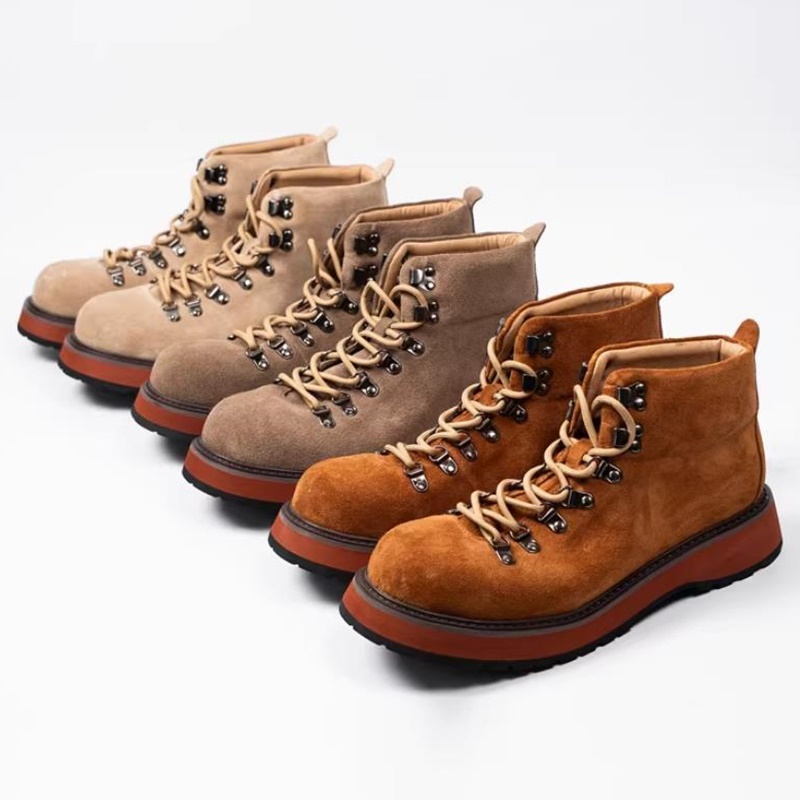 รองเท้าบูทข้อเท้าหนังแท้พื้นหน - Leather Work Boots บทวิจารณ์และราคา