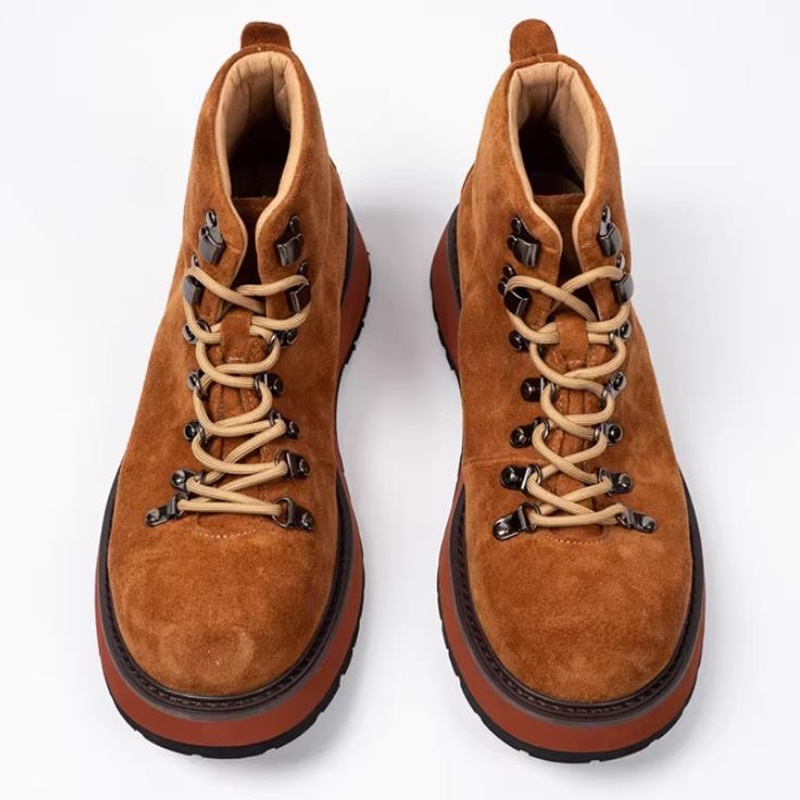 รองเท้าบูทข้อเท้าหนังแท้พื้นหน - Leather Work Boots บทวิจารณ์และราคา