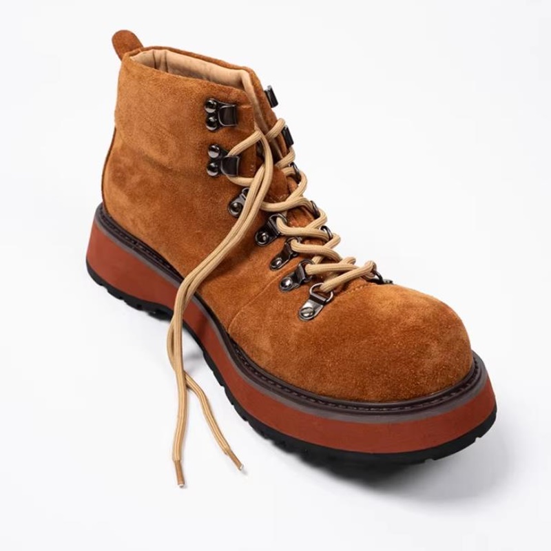 รองเท้าบูทข้อเท้าหนังแท้พื้นหน - Leather Work Boots บทวิจารณ์และราคา