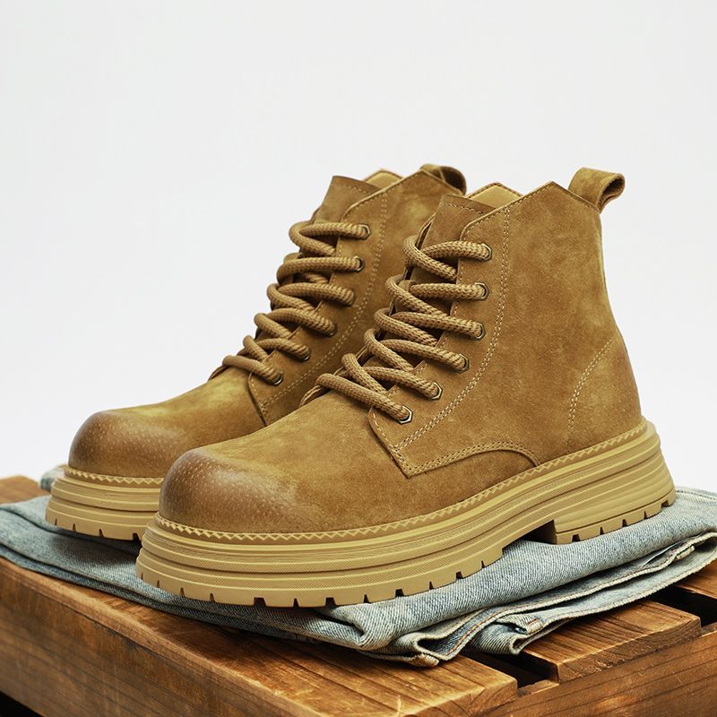 รองเท้าบูทข้อเท้าผู้ชายคุณภาพส - Leather Work Boots บทวิจารณ์และราคา