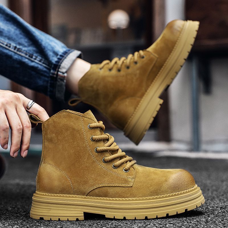 รองเท้าบูทข้อเท้าผู้ชายคุณภาพส - Leather Work Boots บทวิจารณ์และราคา