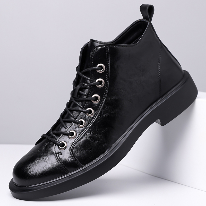 รองเท้าบูทหนังทรงกลางสไตล์เรโท - Leather Work Boots บทวิจารณ์และราคา