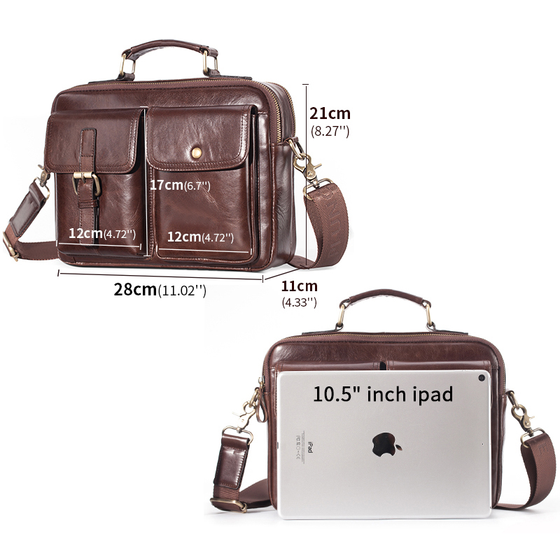 ยี่ห้อใหม่ Cowhide หนัง Messen - Leather Work Bag Men บทวิจารณ์และราคา
