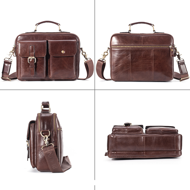 ยี่ห้อใหม่ Cowhide หนัง Messen - Leather Work Bag Men บทวิจารณ์และราคา