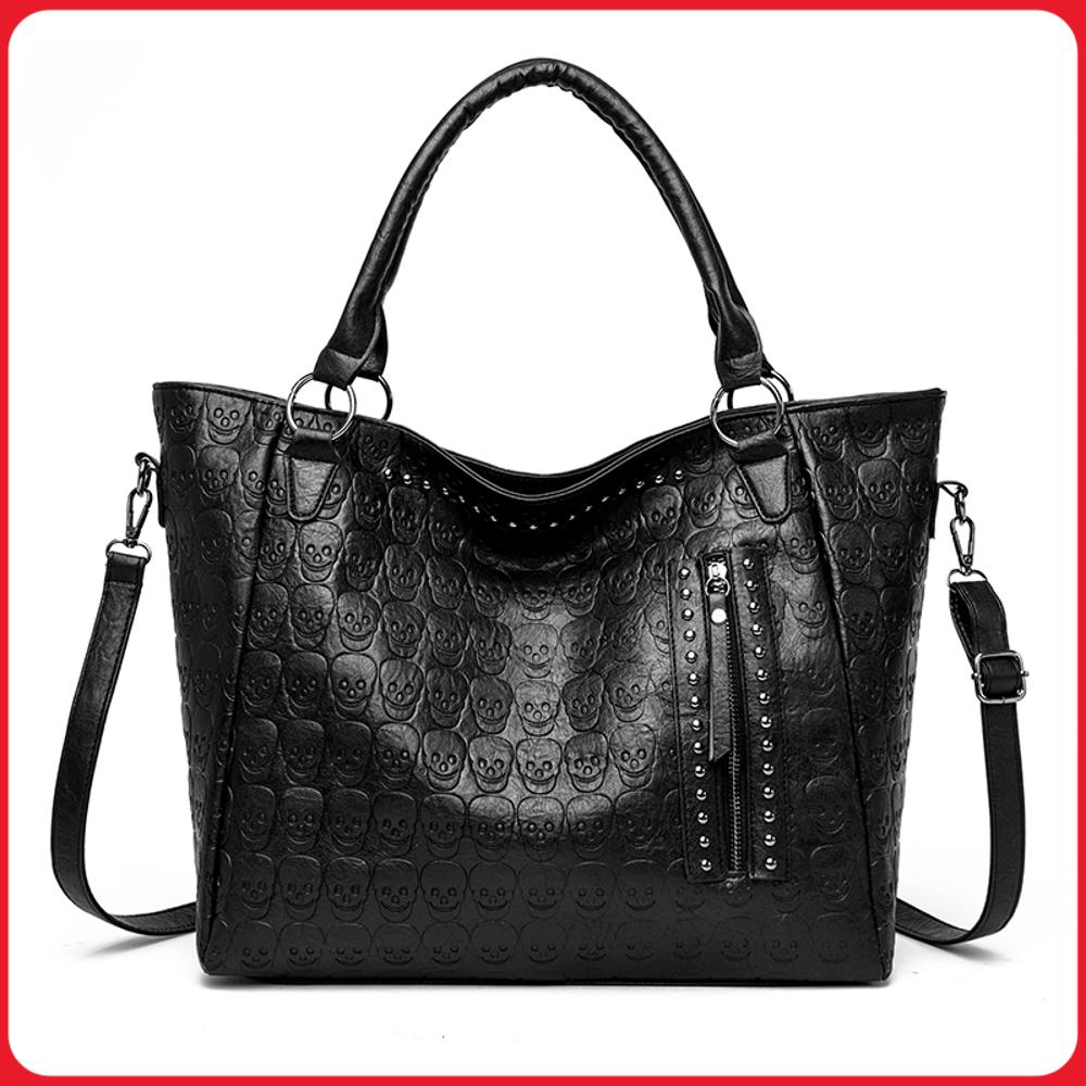 กระเป๋าสะพายข้างลายหัวกะโหลกสไ - Leather Work Handbag บทวิจารณ์และราคา