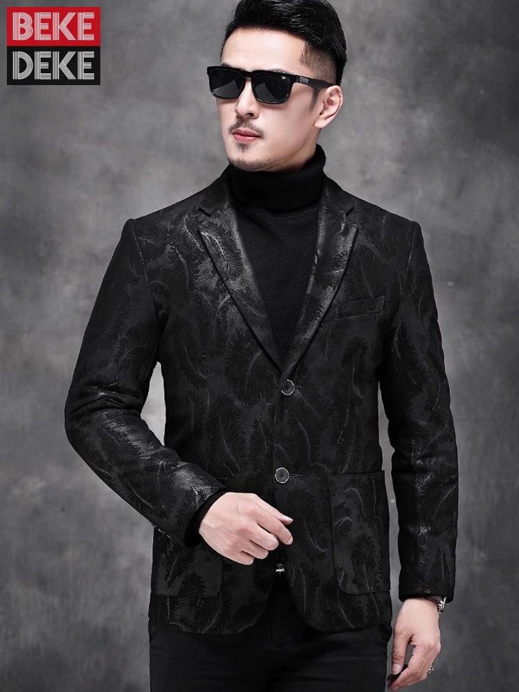 ธุรกิจผู้ชายทํางาน SLIM FIT หน - Leather Work Jacket Mens บทวิจารณ์และราคา