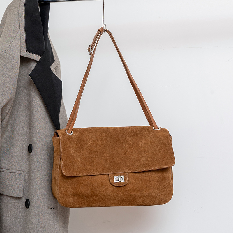 กระเป๋าหนังกลับแท้สะพายไหล่สำห - Leather Work Handbag บทวิจารณ์และราคา