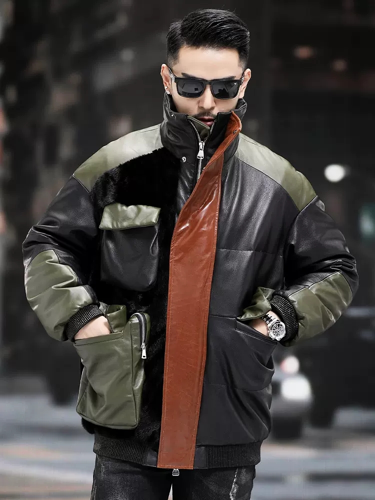 กระเป๋าขนาดใหญ่ทํางานลงเสื้อแจ - Leather Work Jacket Mens บทวิจารณ์และราคา